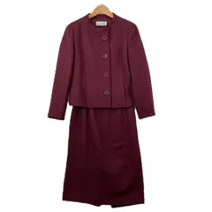 極美品 mila schon ミラショーン プレーン 秋冬 AW セットアップ ウール ボルドー レディース 42【古着】【中古】【送料無料】