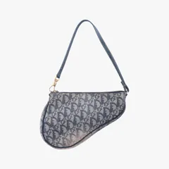 クリスチャンディオールChristian Diorサドル グレー×ネイビー ジャガード MC0012