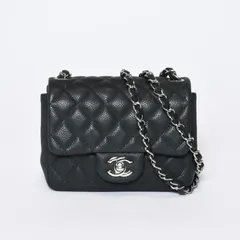 極美品 CHANEL シャネル ミニマトラッセ17 チェーンショルダーバッグ 7番台 ココマーク キャビアスキン ブラック 中古 4b013021