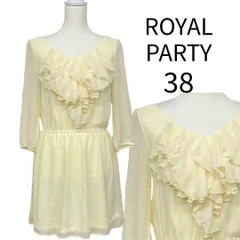 M相当【 ROYAL PARTY / ロイヤルパーティ 】春ワンピ フリル フェミニンワンピース ウェストゴム 生成り オフホワイト 薄手 春夏  KKB-35