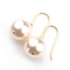【新着商品】K14GF パール フック ピアス クリスタル 金属アレルギー対応 大きめ ゴールドフィルド