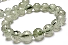 希少レア グリーンルチルクォーツ(アクチノライトインクォーツ)　11.5mm　ブレスレット パワーストーン 天然石 _BG6413-115