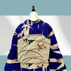 ❇︎ 美品 絹紅梅 夏着物 正絹 藤色 薄紫 小紋 盛夏 涼やか 上質 裄65