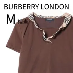 M【 超美品 | BURBERRY LONDON / バーバリー・ロンドン 】フレアネックカットソー シャツ ブラウス トップス  S0059