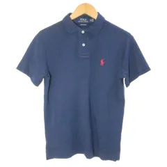 ポロ ラルフローレン POLO RALPH LAUREN ポロシャツ 半袖 カスタムスリムフィット ポニー刺繡 ワンポイント XS ネイビー 紺 X