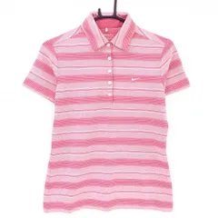 【超美品】ナイキゴルフ 半袖ポロシャツ ピンク×白 ボーダー  レディース LGG ゴルフウェア NIKE