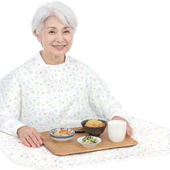 [Libexy] 介護用エプロン お食事用エプロン 服も床も汚さない テーブルに掛けられる ワイドサイズ 高齢者 大人 シニア 介助 洗える 洗濯可 防水 かわいい 食べこぼし 大きい (カラフル) [カラフル]