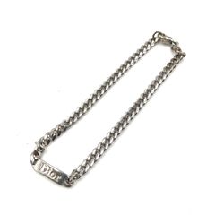 Cristian dior キューバンチェーン ネックレス シルバー ロゴ入り