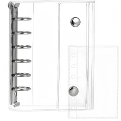 【送料無料】MHSKNHW A7 シール帳 クリアバインダー 透明 ダブルスナップ 6穴 リフィル10枚付き シール収納 手帳 ポケットサイズ 推し活グッズ PVC素材 シルバー金具