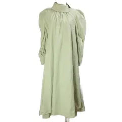 スナイデル SNIDEL ボリュームロングパフスリワンピース SWFO215027 フレア 長袖 シャツワンピ フィッシュテール 0 S相当 ミント グリーン系 /X