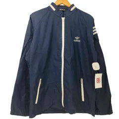 アディダス adidas 80s トレフォイル ロゴ刺繍 ジップアップ ナイロン ジャケット メンズ JPN：L 