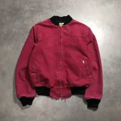 GQ4925◇Carhartt : 80’s 襟なし サンタフェジャケット◇Ｍ◇赤系 カーハート ダック