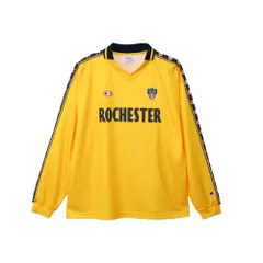 新品 [チャンピオン] 長袖Tシャツ LooseFit グラフィックプリント ワッペン ロングスリーブTシャツ アクションスタイル C3-B402 メンズ イエロー