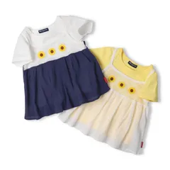 moujonjon ひまわり刺繍キャミ半袖Tシャツ　m46806