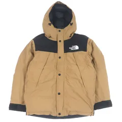 美品□THE NORTH FACE ザ・ノースフェイス ND19930 Mountain Down Jacket GORE-TEX ロゴ刺繍 フーデッド ダウンジャケット ベージュ系 S 正規品 メンズ