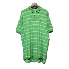 POLO by RALPH LAUREN　ポロシャツ　半袖　シャツ　トップス　ハーフボタン　ボーダー　ワンポイント　ブランドロゴ　スモールポニー　刺しゅう　古着　/1595