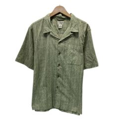 L.L.Bean　アロハシャツ　柄シャツ　半袖　シャツ　トップス　オープンカラー　胸ポケット　ウッドボタン　総柄　アウトドア　古着　/1150