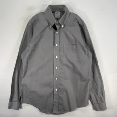 古着 ブルックスブラザーズ Brooks Brothers 長袖シャツ 胸ポケ 346 ボタンダウン M  ブラック系 チェック メンズ