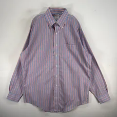 古着 ブルックスブラザーズ Brooks Brothers 長袖シャツ ストライプ 胸ポケ ボタンダウン M  ブルー系 マルチカラー メンズ