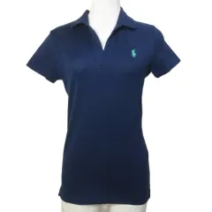 ラルフローレン RALPH LAUREN ポロシャツ スキッパー 半袖 インパクト21 ポニー刺繡 ワンポイント M 紺 ネイビー /X