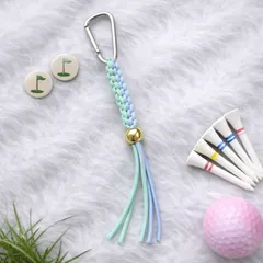 【 ゴルフティーホルダー 】ハンドメイド  パステルグリーン＆パステルブルー シルバー