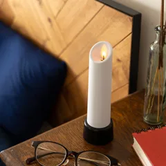 キャンドル LED New Chandelle （ LEDライト キャンドルライト ゆらぎ ろうそく 連続点灯10日間 充電式 センサー感知 自動消灯 ゆらゆら 揺れる 癒し リラックス 安全 リビング 寝室 無香 ベッドサイド 仏壇 )