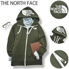【美品】 【ゴールドウィン製】 ノースフェイス THE NORTH FACE リアビュー フルジップ フーディ パーカー スウェット トレーナー 裏起毛 ロゴ 刺繍 L オリーブ アウトドア メンズ