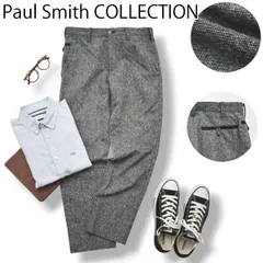 【上質】 日本製 ポールスミス Paul Smith COLLECTION ウール ネップ生地 ストレート スラックスパンツ トラウザー 4 グレー ブリティッシュ トラッド ビジネス メンズのサムネイル