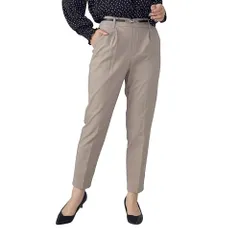 新品 [コムサイズム] [コムサモデルズ] 【美しいベーシックパンツ】裏起毛 カルゼ テーパードパンツ 38-52PM57-205 ベージュ L