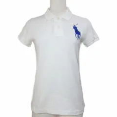 ポロ ラルフローレン POLO RALPH LAUREN ビッグポニーポロシャツ 半袖 スキニー 刺繡 鹿の子 XS 155/84A 白 ホワイト /X