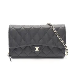 シャネル CHANEL ショルダーバッグ マトラッセ ブラック レザー マトラッセ チェーンウォレット レディース Used A