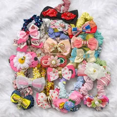 【ハンドメイド シュシュ 17個セット】まとめ売り バラ売り可 リボン付き カラフル 大人可愛い ヘアアクセサリー