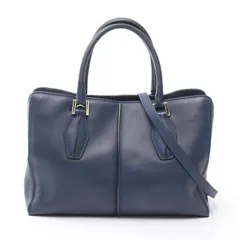 トッズ TOD'S ハンドバッグ Dスタイリング ネイビー レザー 2wayトートバッグ レディース Used B