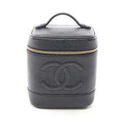 シャネル CHANEL ハンドバッグ ココマーク ブラック レザー ココマーク 縦型バニティ レディース Used B