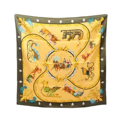 エルメス HERMES スカーフ カレ90 Plumes et Grelots シルク カレ90 レディース Used A