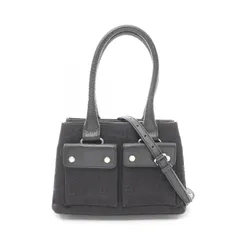 ブルガリ BVLGARI ハンドバッグ ロゴマニア ブラック キャンバス レザー ロゴマニア 2wayショルダー レディース Used B