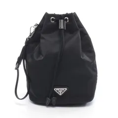 プラダ PRADA ポーチ VELA Re-Nylon 1NS369_R067_F0002 ブラック ナイロン サフィアーノレザー ポーチ レディース Used A