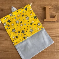 No.58《27×20》ループ付き⭐︎給食袋　L size ＊星　スター