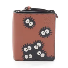 ロエベ LOEWE 二つ折り財布 LOEWE × スタジオジブリ コンパクトジップウォレット まっくろくろすけ ブラウン/ブラック レザー LOEWE×スタジオジブリ 二つ折り財布のサムネイル