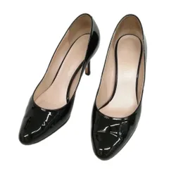 銀座かねまつ GINZA Kanematsu プレーン パンプス ラウンドトゥ パテント エナメル 25cm ブラック