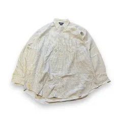 90s 00s Ralph Lauren シャツ ストライプ The big oxford サイズL 裾ポニー ワイドシルエット ボックスシルエット スケーター アメカジ ストリートファッション オーバーサイズ B-boy 古着 vintage 90年代