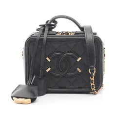 シャネル CHANEL ショルダーバッグ CCフィグリー スモール バニティバッグ A93342 ブラック レザー CCフィリグリー マトラッセ バニティ 2wayチェーンショルダー