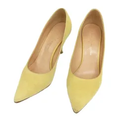 銀座かねまつ GINZA Kanematsu スウェード ポインテッドトゥ パンプス 25cm イエロー