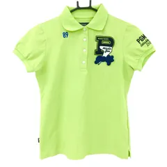 【超美品】パーリーゲイツ 半袖ポロシャツ ライトグリーン 30周年 襟裏ロゴ フェルトワッペン レディース 0(S) ゴルフウェア PEARLY GATES