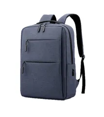 通勤 リュック 薄型 軽量 PC バッグ カバン リュックサック A4 収納 ビジネス 通学 シンプル 多機能 角形 お洒落 男女兼用 (ネイビー) [ネイビー]