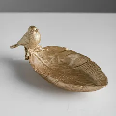 小物入れ 鍵置き 置物 インテリアトレイ オブジェ 鳥の羽 トリ 小鳥 バード 玄関 鍵 収納ボックス 雑貨 インテリア オシャレ ゴールド ホワ