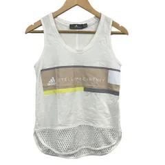 アディダスバイステラマッカートニー ノースリーブカットソー サイズXS レディース美品  - 白×ベージュ×マルチ クルーネック/メッシュ