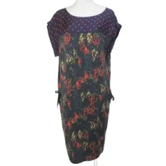 ポールスミス ブラック レーベル Paul Smith BLACK LABEL 総柄ワンピース ひざ丈 フレンチスリーブ ドット 花柄 M マルチカラー /X