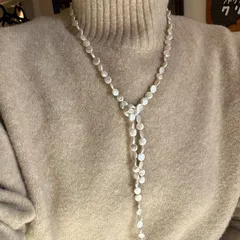 コインパール ノットネックレス 約80cm アレンジネックレス 淡水パール