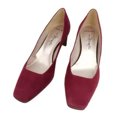 銀座かねまつ GINZA Kanematsu AQUA BELL スウェード スクエアトゥ パンプス 美品 25cm ボルドー